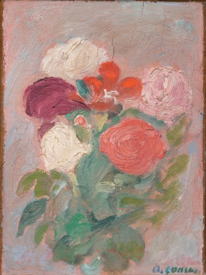 André LANSKOY (1902-1976) dans le goût de - Bouquet de fleurs - Huile sur toile…