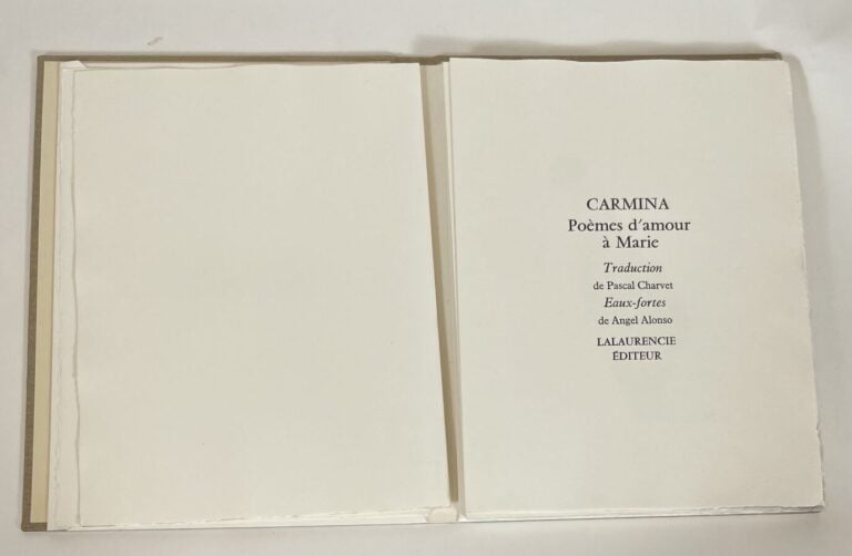 Angel ALONSO (1923-1994) - CARMINA, Poèmes d'amour à Marie, Laluarencie Éditeur…