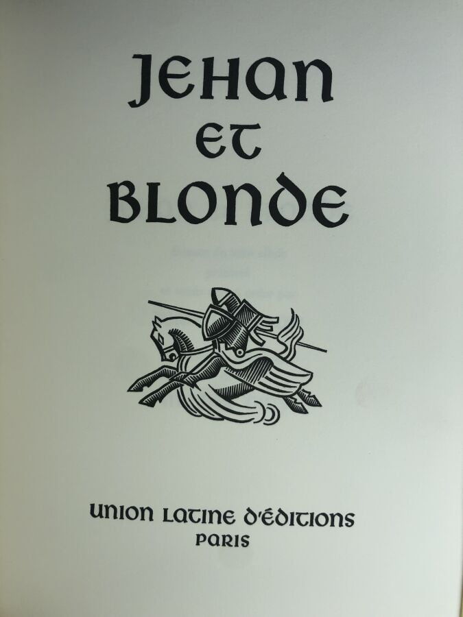 ANONYME. - Les romans courtois, Jehan et Blonde. Édité à Paris chez Union latin…