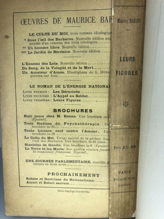 BARRES (Maurice). - Leurs figures. Édité à Paris chez Félix Juven sans date. De…