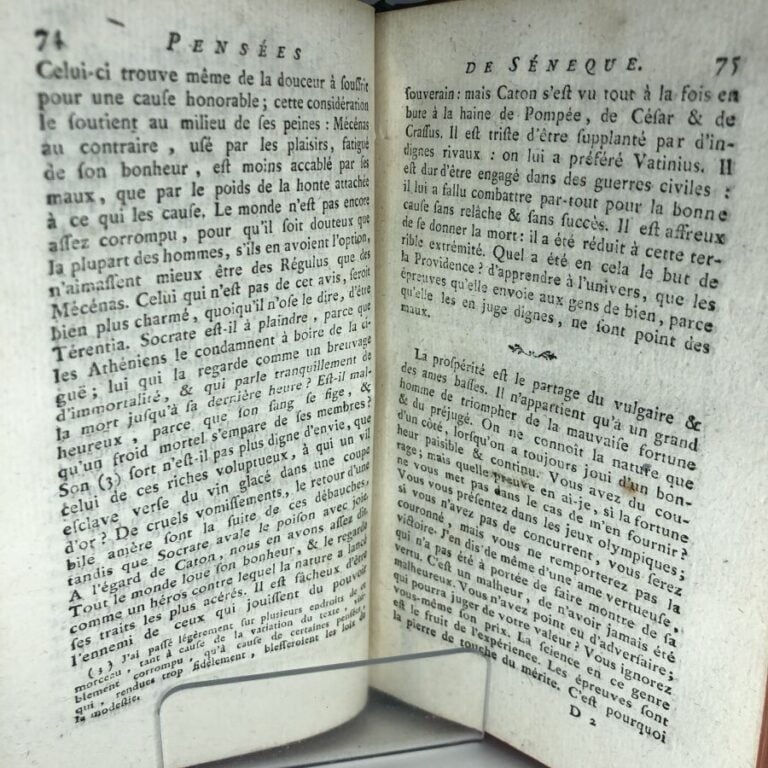 BEAUMELLE (Angliviel de la). - Pensées de Séneque. Édité à Paris chez Barbou en…