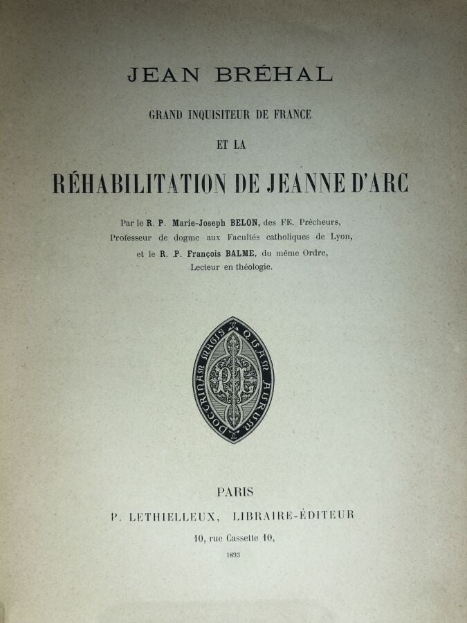 BELON (Marie Joseph) / BALME. - Jean Bréhal grand inquisiteur de France et la r…