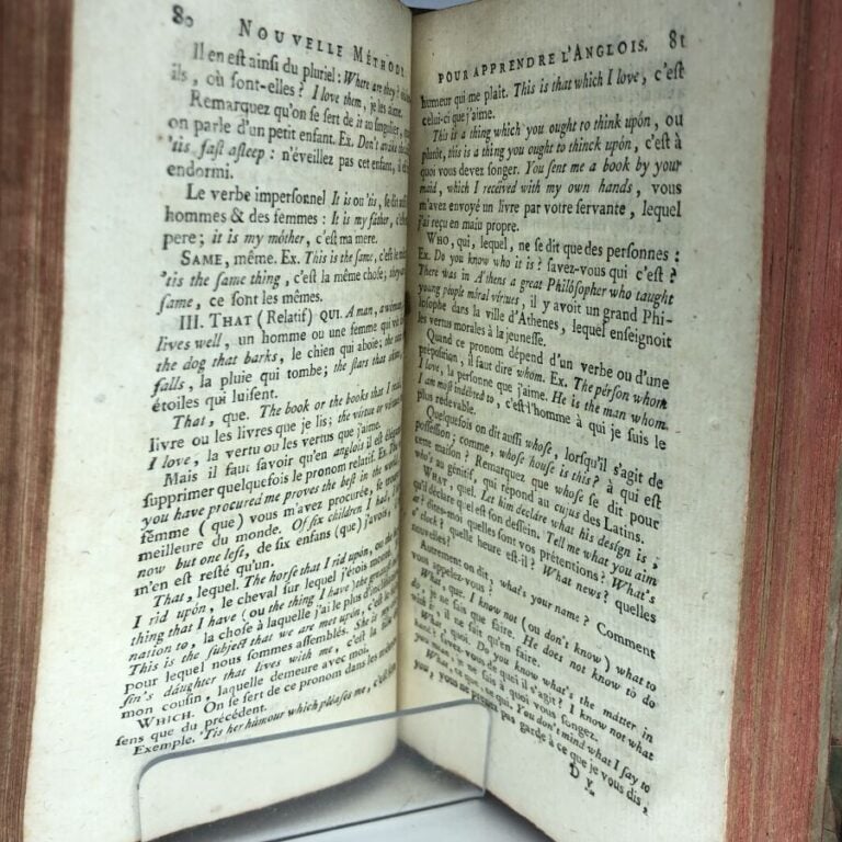 BOYER / MIEGE. - Grammaire angloise-françoise. Édité à Lyon chez Bruyset en 179…