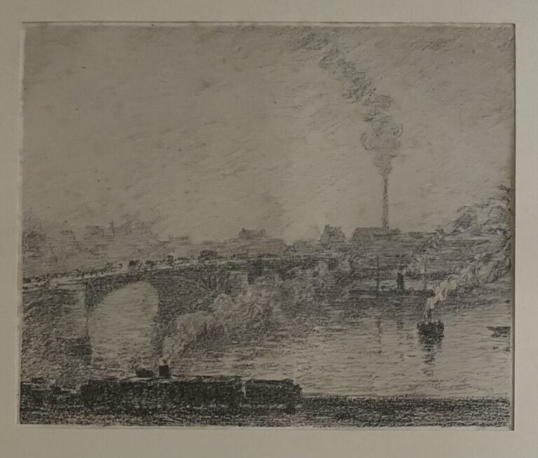 Camille PISSARRO (1831-1903) d'après - Pont à Rouen - Lithographie sur vélin, p…
