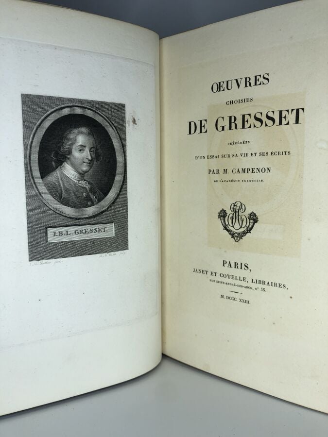 CAMPENON M. - OEuvres choisies de Gresset. Édité à Paris chez Janet et Cotelle…