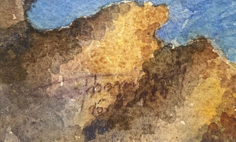 CAPPONI (fin du XIXe - début du XXe) - Menton vu du Cap Martin - Aquarelle sur…