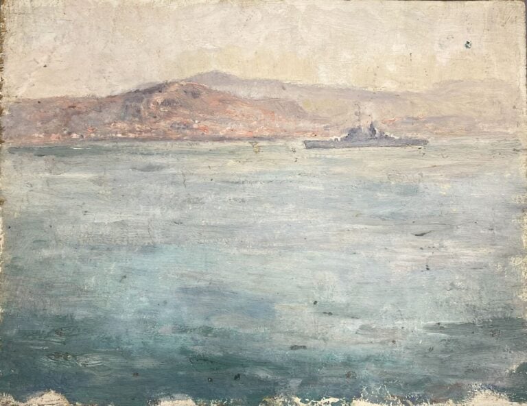 Charles MARTIN-SAUVAIGO (1881-1970) - Agadir depuis le Lafayette, 1960 - Huile…
