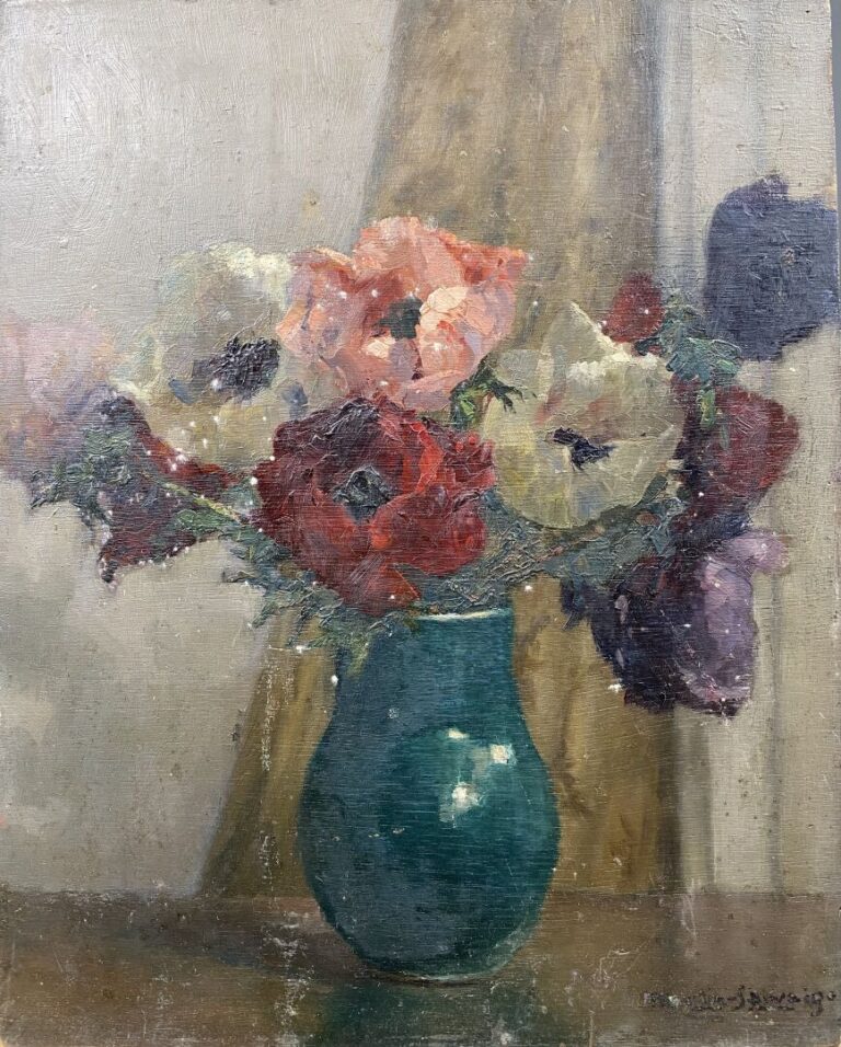 Charles MARTIN-SAUVAIGO (1881-1970) - Bouquet jaune - Huile sur panneau - Signé…