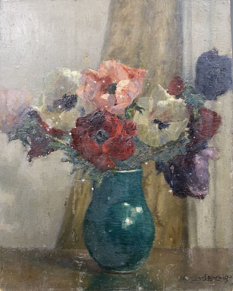 Charles MARTIN-SAUVAIGO (1881-1970) - Bouquet jaune - Huile sur panneau - Signé…