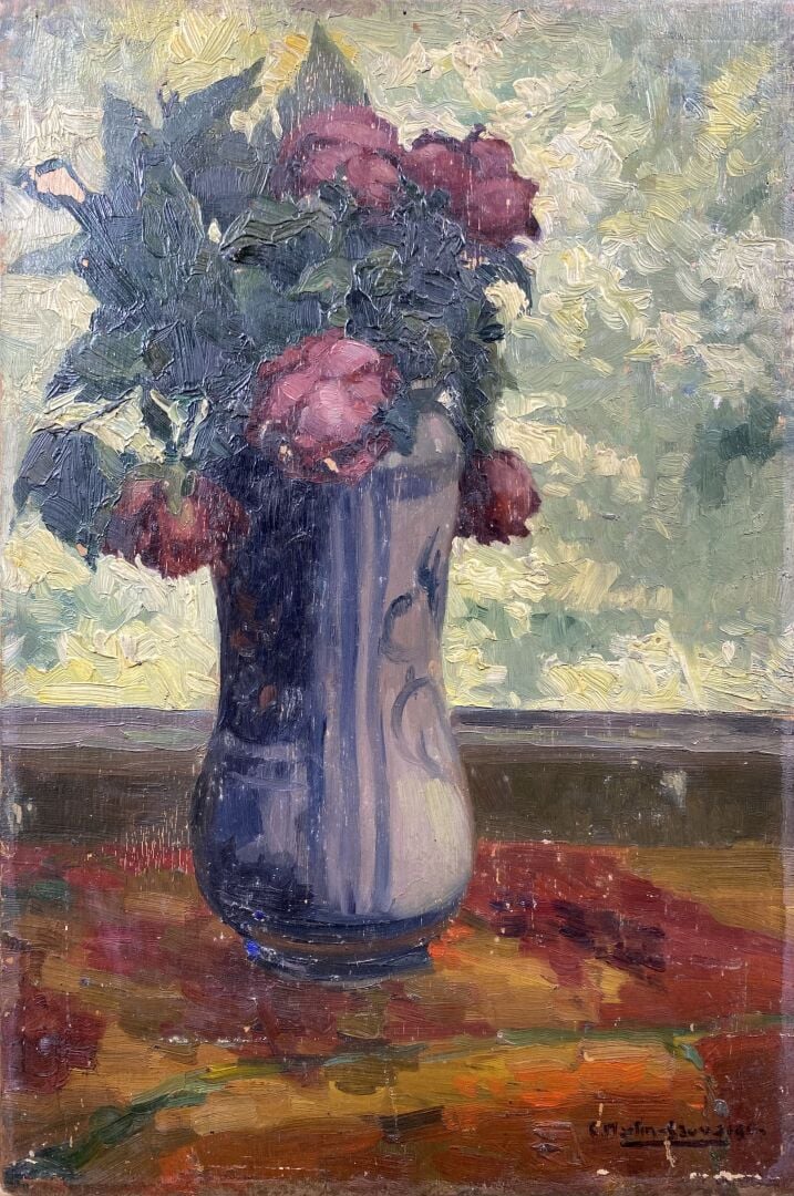 Charles MARTIN-SAUVAIGO (1881-1970) - Bouquet jaune - Huile sur panneau - Signé…