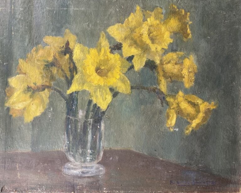 Charles MARTIN-SAUVAIGO (1881-1970) - Bouquet jaune - Huile sur panneau - Signé…