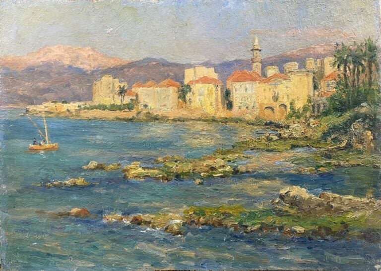 Charles MARTIN-SAUVAIGO (1881-1970) - Byblos, Liban - Huile sur panneau - Cache…