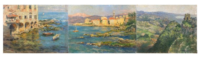 Charles MARTIN-SAUVAIGO (1881-1970) - Byblos, Liban - Huile sur panneau - Cache…