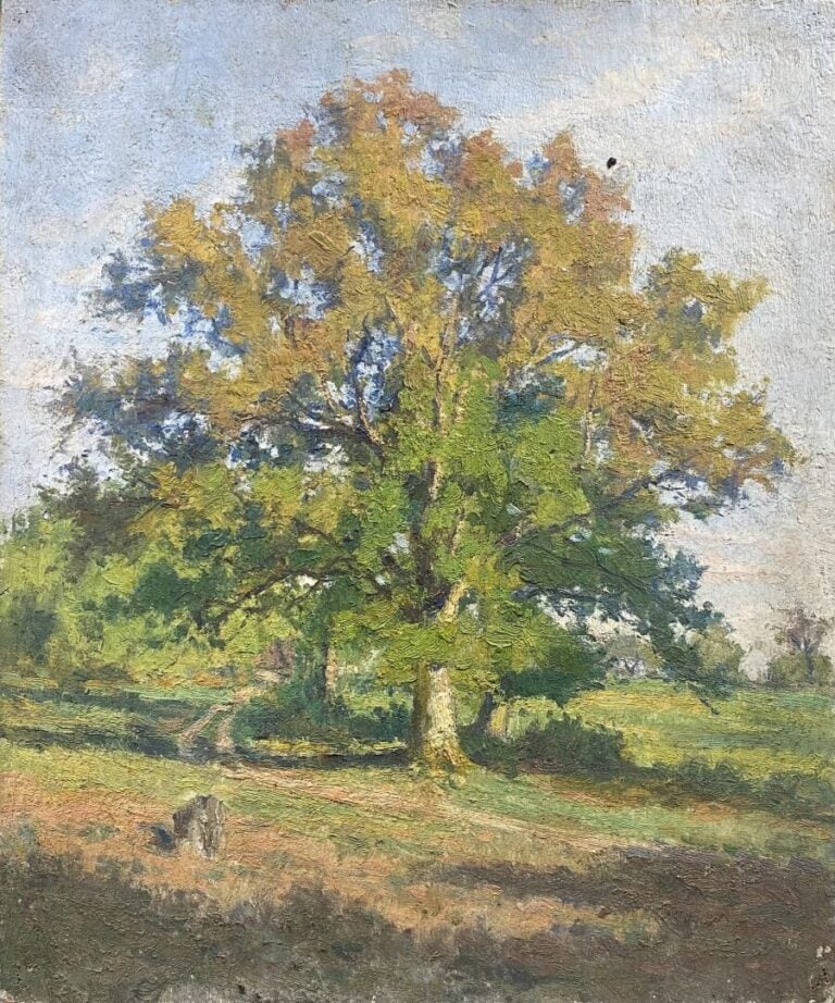 Charles MARTIN-SAUVAIGO (1881-1970) - De ma fenêtre - Huile sur panneau - Signé…