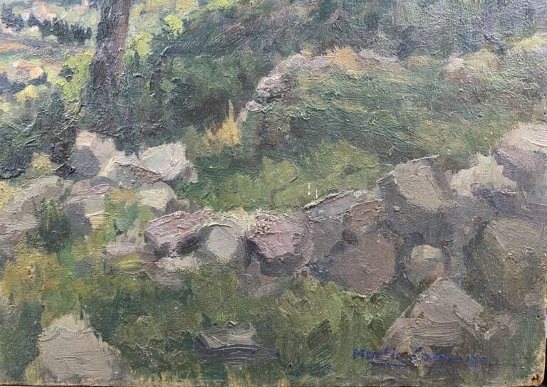 Charles MARTIN-SAUVAIGO (1881-1970) - Environs de Nice, 1930 - Huile sur pannea…