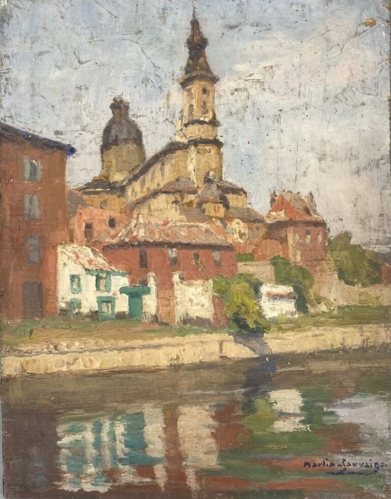 Charles MARTIN-SAUVAIGO (1881-1970) - Gand - Huile sur panneau - Signé en bas à…