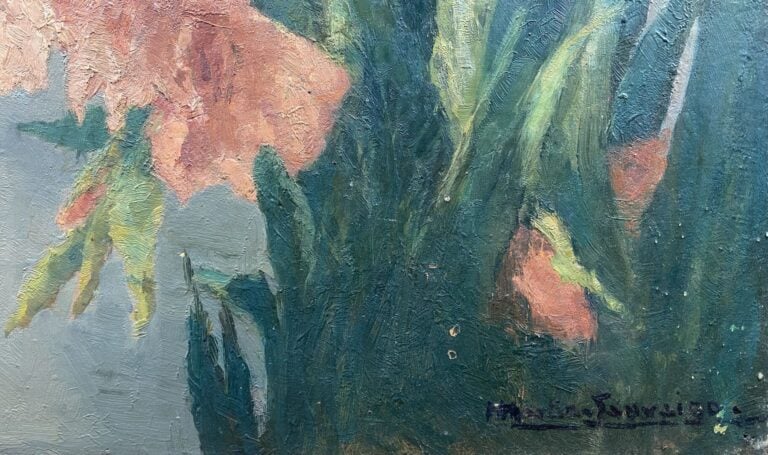 Charles MARTIN-SAUVAIGO (1881-1970) - Glaïeuls - Huile sur panneau - Signé en b…
