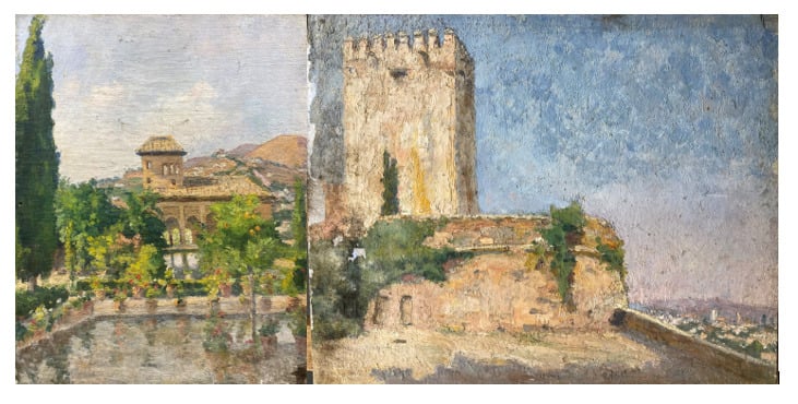 Charles MARTIN-SAUVAIGO (1881-1970) - Grenade - Huile sur panneau - Cachet d'at…