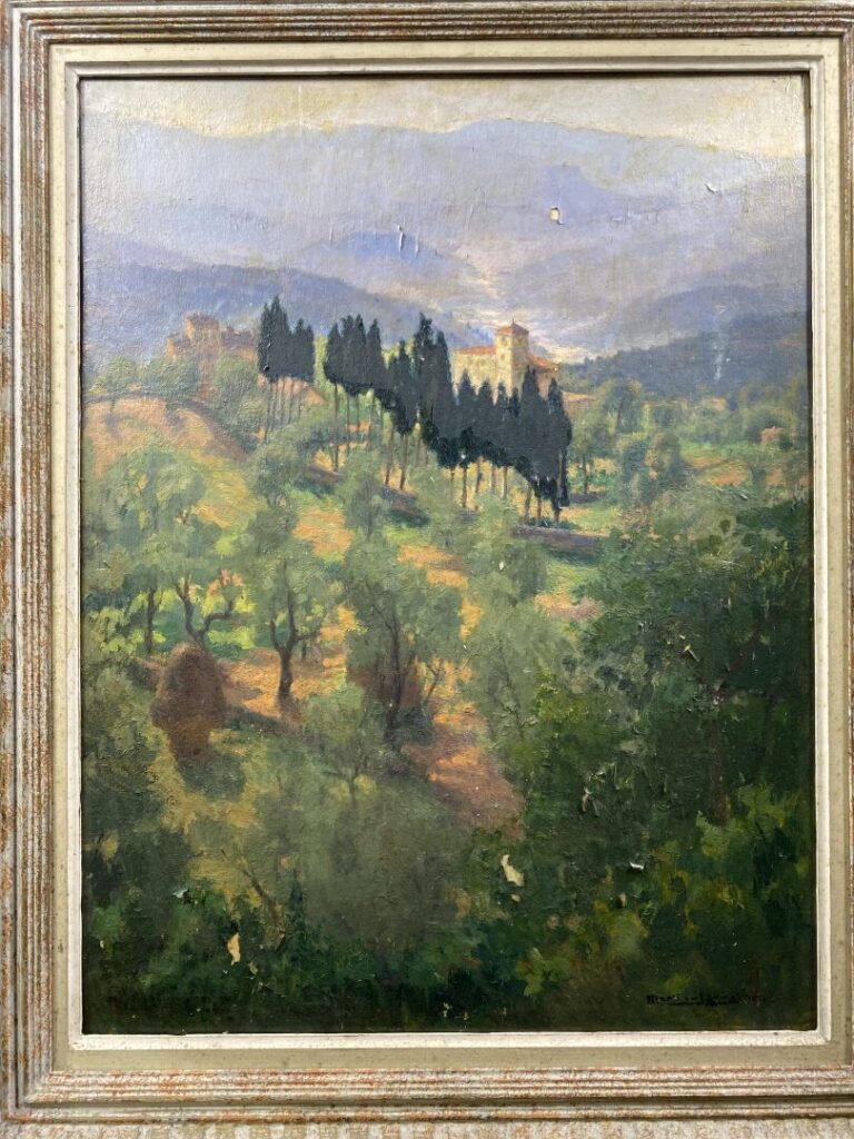 Charles MARTIN-SAUVAIGO (1881-1970) - La vallée du Paillon. Bendejun, 1934 - Hu…