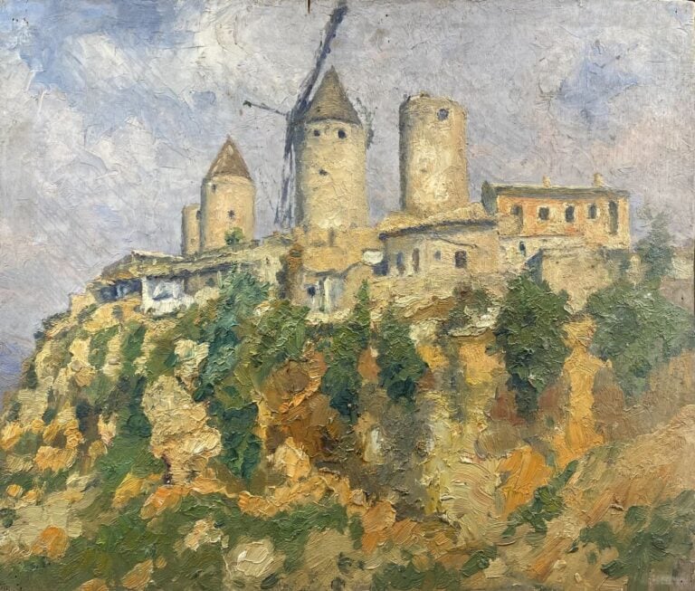 Charles MARTIN-SAUVAIGO (1881-1970) - Les Moulins à Palma (Baléares), 1952 - Hu…