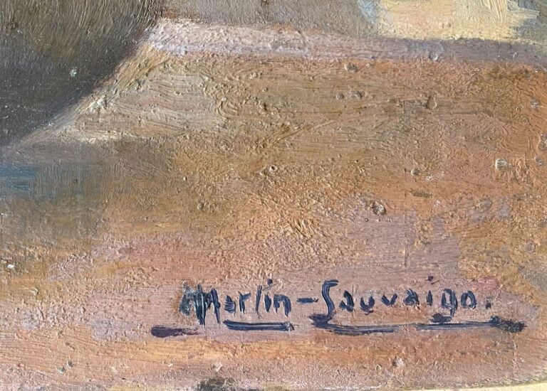 Charles MARTIN-SAUVAIGO (1881-1970) - Soucis - Huile sur panneau - Signé en bas…
