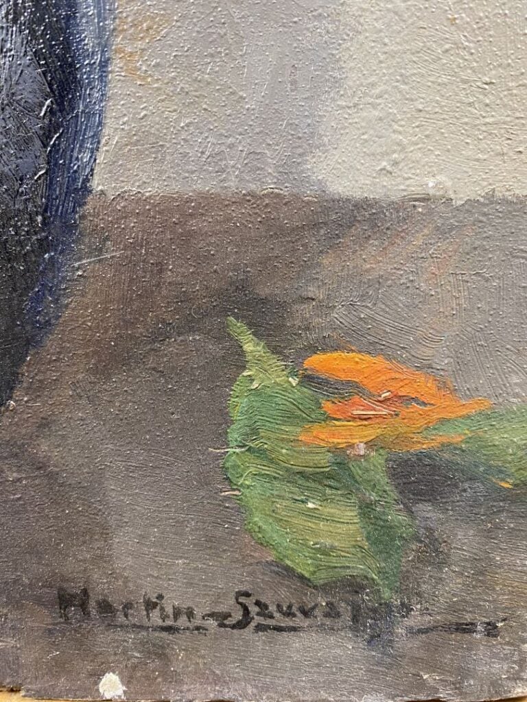 Charles MARTIN-SAUVAIGO (1881-1970) - Soucis - Huile sur panneau - Signé en bas…