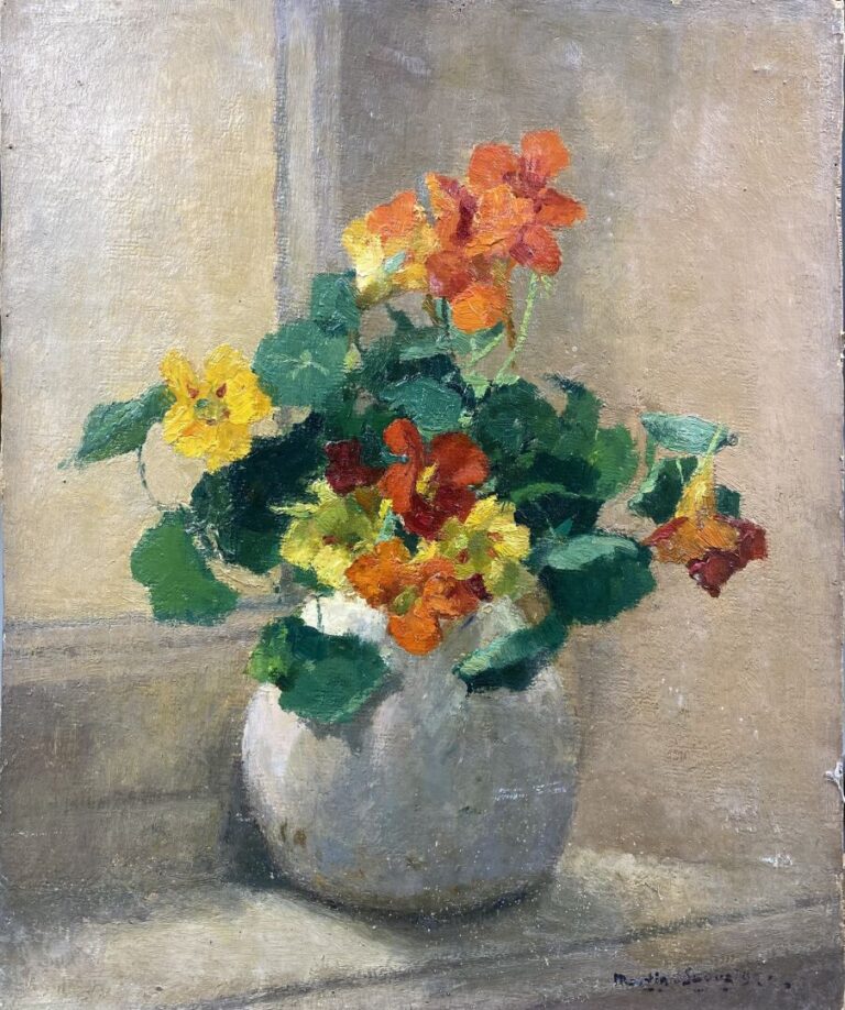 Charles MARTIN-SAUVAIGO (1881-1970) - Tulipes - Huile sur panneau - Cachet d'at…