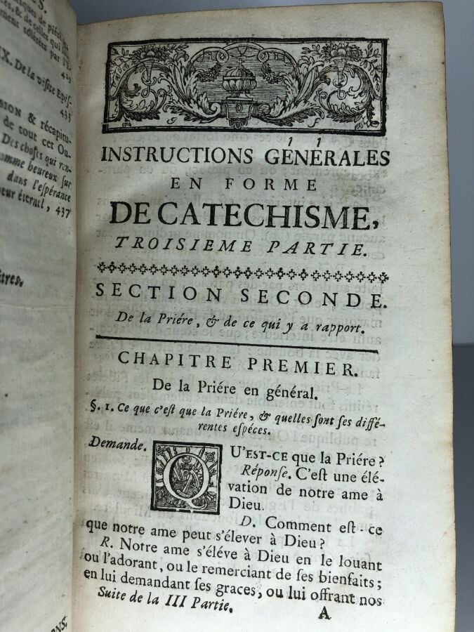 COLBERT (Charles-Joachim). - Instructions générales en forme de catechisme. Édi…