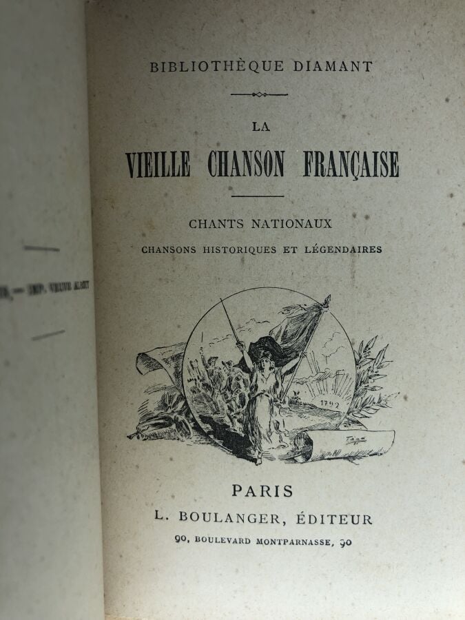 COLLECTIF. - La vieille chanson française.Tome I: Chants nationaux. Chansons hi…
