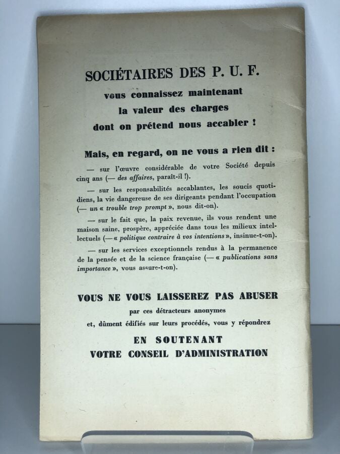 COLLECTIF (Presse universitaire de France). - Pendant l'occupation réponse à un…