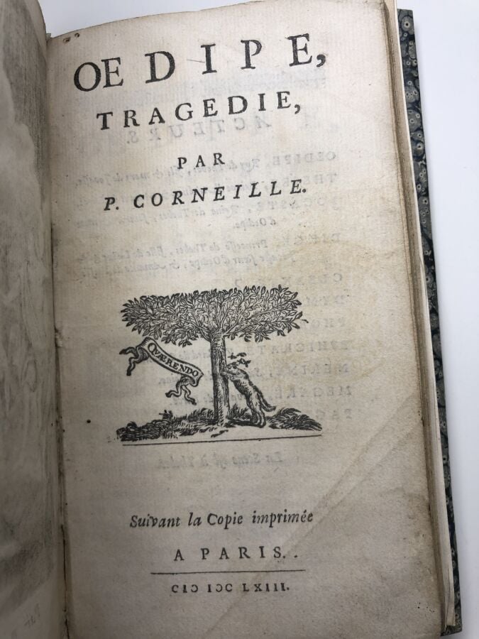 CORNEILLE. - Oedipe. Édité à Paris chez sans mention d'éditeur en 1663. De form…