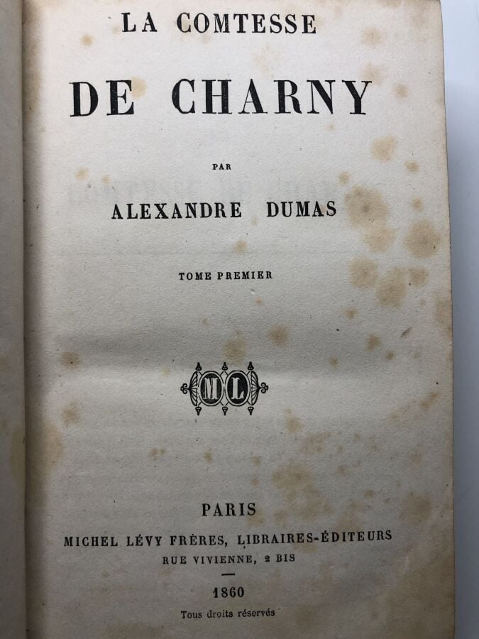 DUMAS (Alexandre). - La comtesse de Charny. Édité à Paris chez Michel Lèvy Frèr…