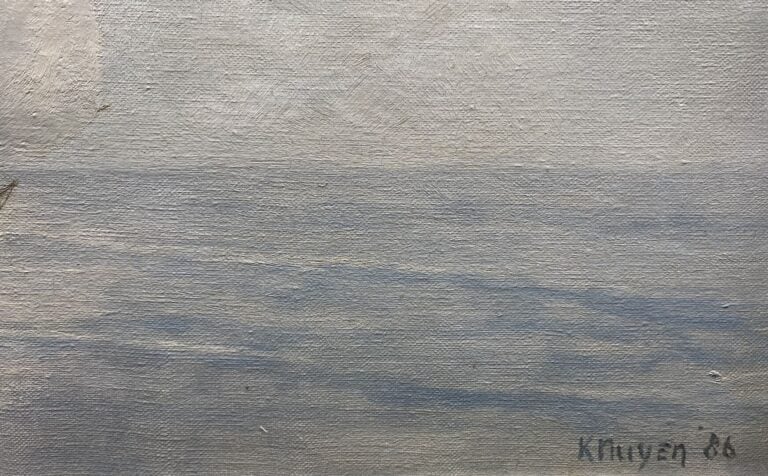 Ecole du XXe siècle - Voiliers en mer - Huile sur toile - Signée et datée 86 en…