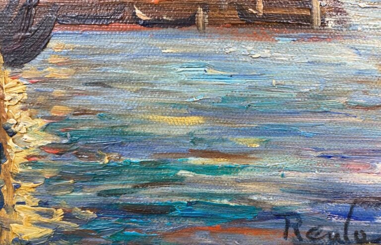 Ecole du XXe siècle - Vue de Venise - Huile sur toile - Signée en bas à droite…