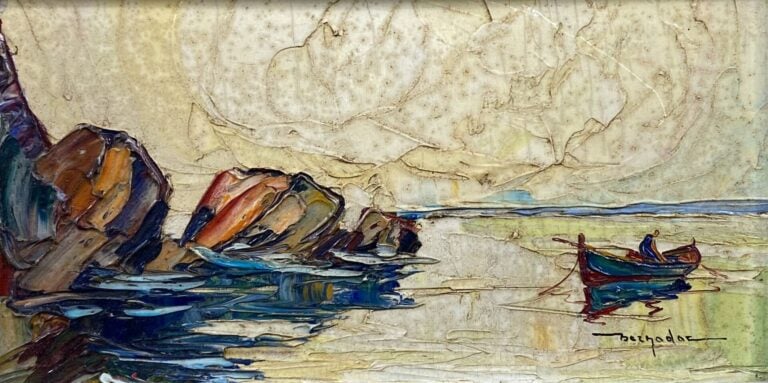 Elie BERNADAC (1913-1999) - Vues de bord de mer - Deux huiles sur panneau - Sig…