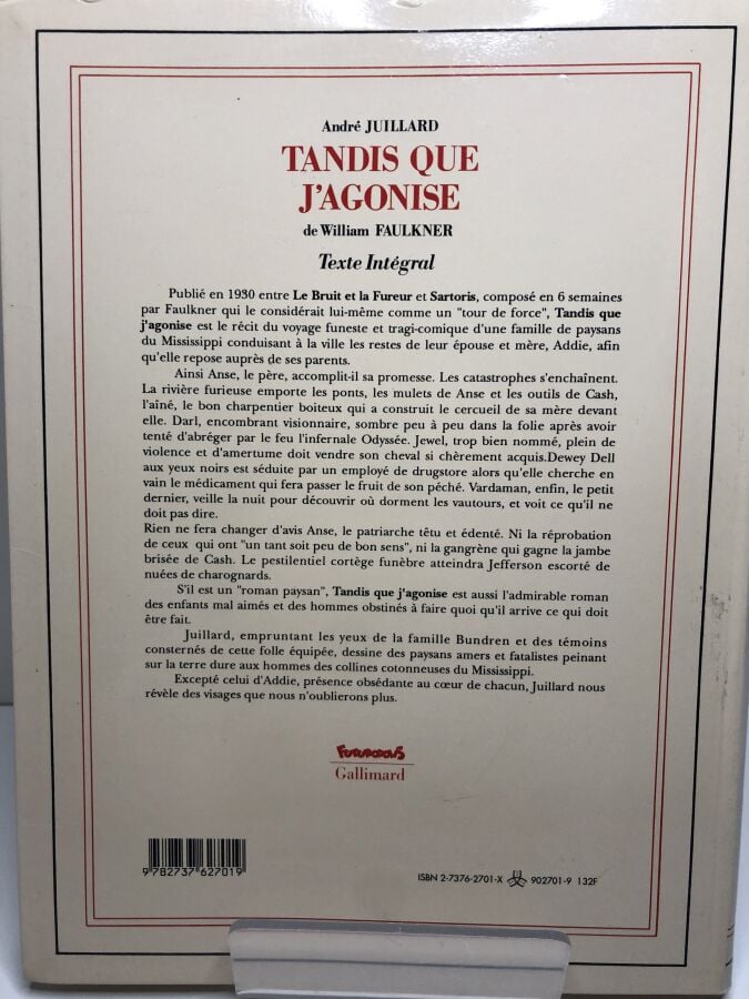FAULKNER (William). - Tandis que j'agonise. Édité à Paris chez Gallimard en 199…