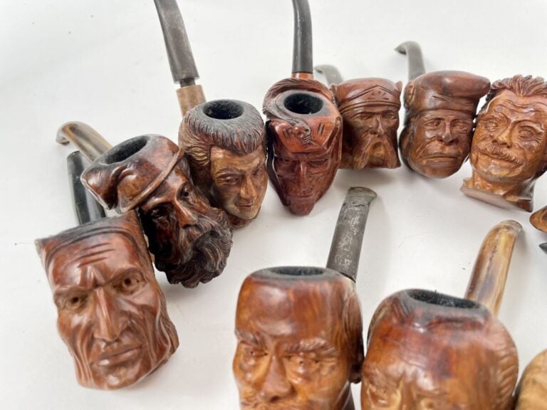 Fort et intéressant lot de pipes en bruyères sculptées (en majorité de Saint-Cl…