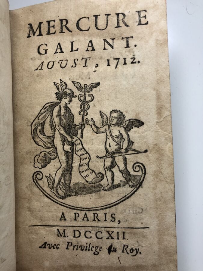 Fresny (Ch. Rivière du). - Mercure galant aoust 1712. Édité à Paris sans mentio…