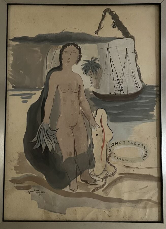 Gamboa ROTHVOSS (1910-1970) - Voyage, 1932 - Gouache sur papier,, signée et dat…