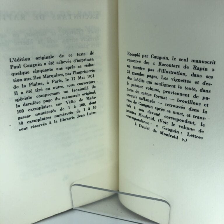 GAUGUIN. - Racontars de rapin. Édité à à Paris chez Falaize en 1951. De format…