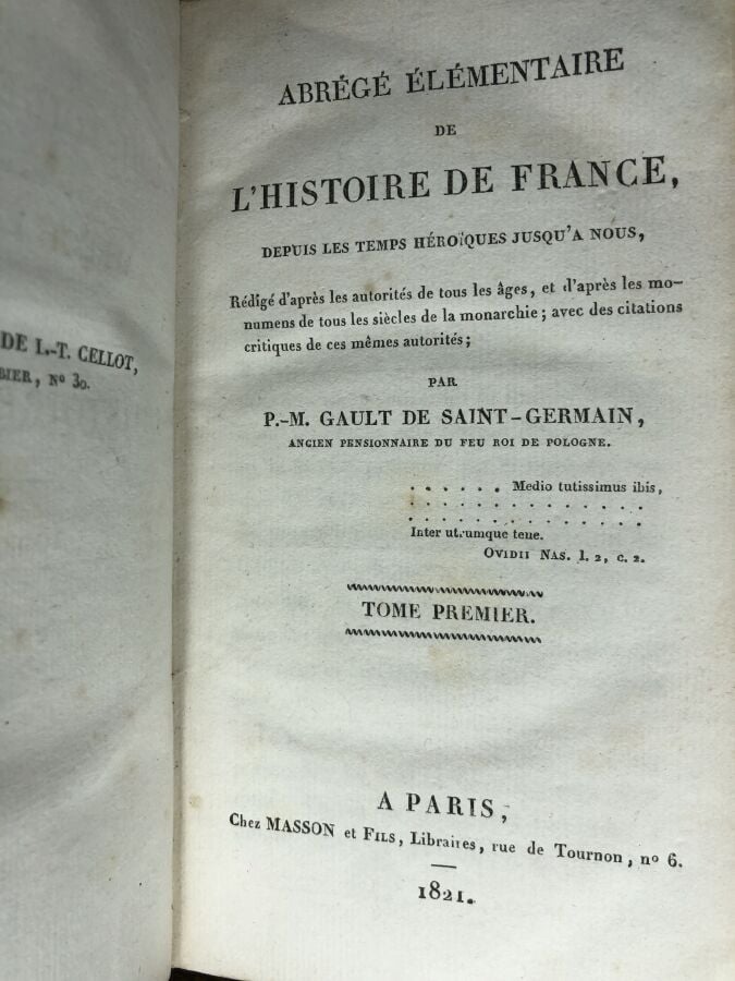 GAULT DE SAINT-GERMAIN (Pierre Marie). - Abrégé élémentaire de l'histoire de Fr…