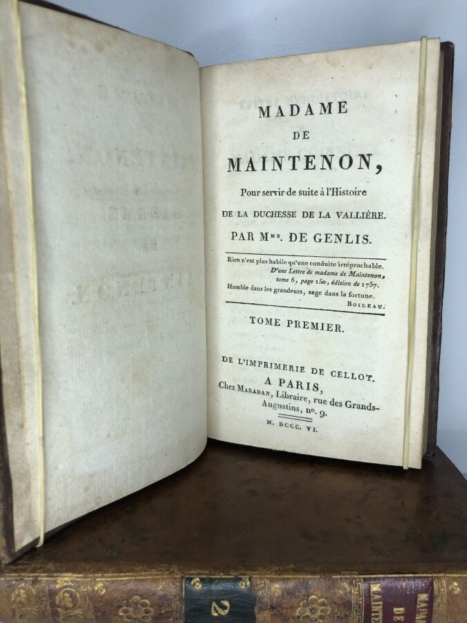 GENLIS (Mme de). - Madame de Maintenon. Édité à Paris chez Cellot en 1806. De f…