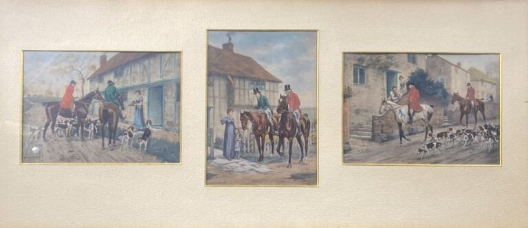 Georges GOODWIN II KILBURNE (1863-1938) - Scènes de retour de chasse - Trois de…