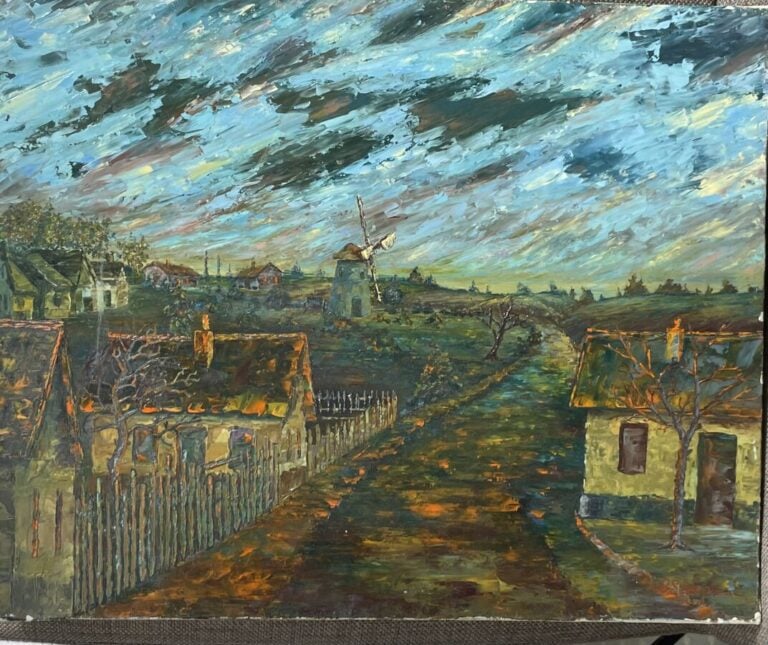 Georges SENEQUE (1899-1988) - Ensemble de 3 toiles - - - Paysage au moulin - Hu…