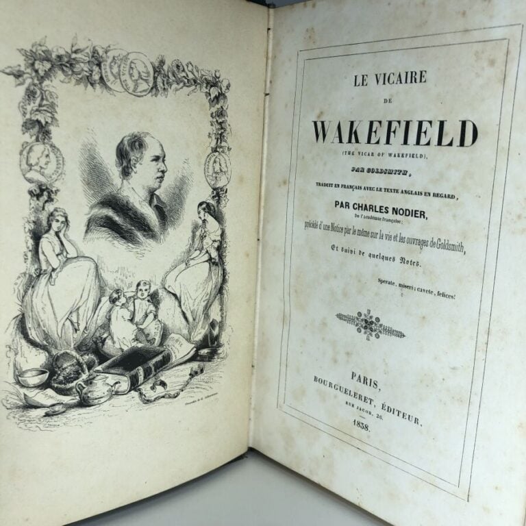 GOLDSMITH. - Le vicaire de Wakefield. Édité à Paris chez Bourgueleret en 1838.…