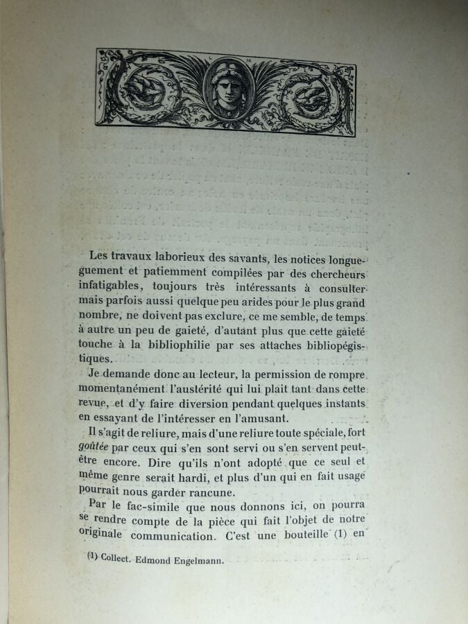 GRUEL (Léon). - Recherches sur les reliures-bouteille. Édité à Paris chez Henri…