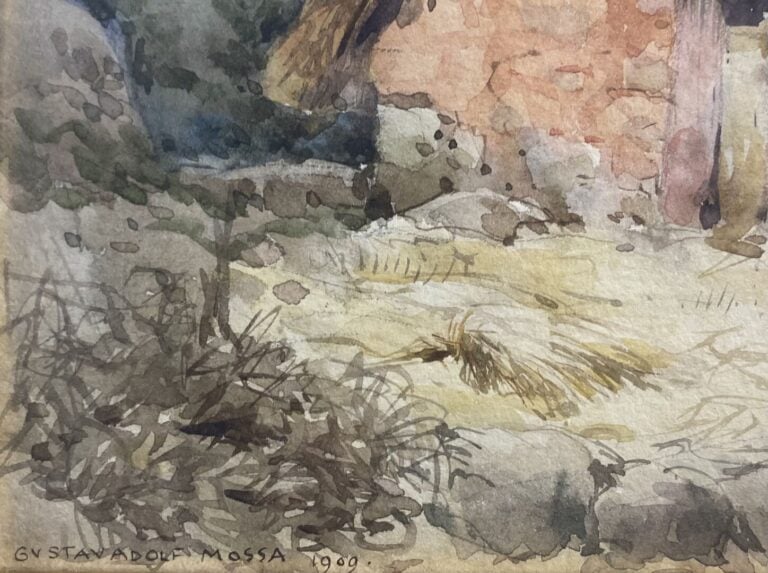 Gustav Adolf MOSSA (1883-1971) - La grange - Aquarelle - Signée en bas à gauche…