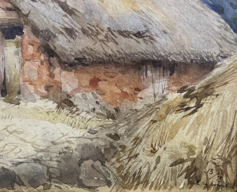 Gustav Adolf MOSSA (1883-1971) - La grange - Aquarelle - Signée en bas à gauche…