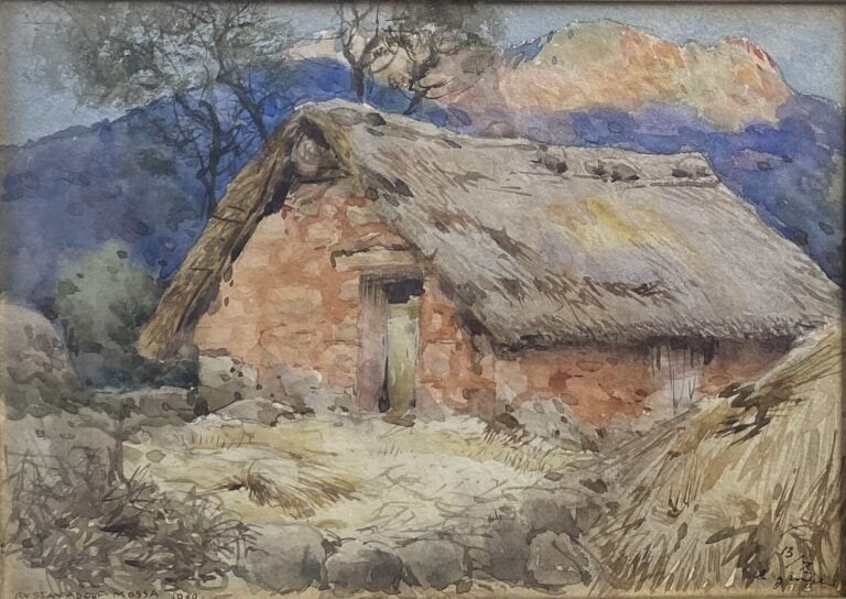 Gustav Adolf MOSSA (1883-1971) - La grange - Aquarelle - Signée en bas à gauche…