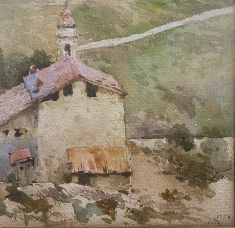 Gustav Adolf MOSSA (1883-1971) - Loda - Aquarelle sur papier - Signé en bas à g…